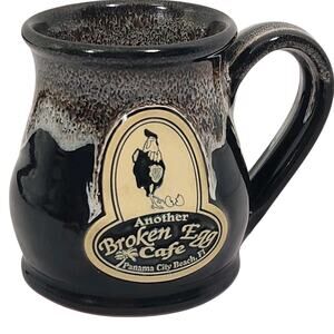 DENEEN POTTERY COFFEE MUG CUP PANAMA CITY BEACH FL BROKEN EGG CAFE SOUVENIR GIFT